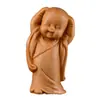 Cuatro Monjes Pequeños de Madera de Tuya Adornos de Mano, Cuatro Monjes Pequeños Que No Escuchan, No Hablan, No Miran, No Se Mueven, Adornos para Oficina en Casa