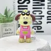Llavero de Perro Jefe de Dibujos Animados Colgante para Bolso Perro Jefe Piloto PVC Silicona Zapatos Croc Accesorios DIY