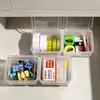 Caja de Almacenamiento Transparente con Tapa para Papelería, Gomas para el Cabello, Maquillaje, Artículos Pequeños para el Hogar de Uso Múltiple, Caja de Almacenamiento Organizadora con Tapa de Doble Apertura