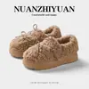 Zapatos de Algodón Peludos para Mujer Invierno Ropa de Abrigo 2025 Nuevo Estilo Coreano Estilo Hada Cálidos con Forro de Felpa Zapatos de Algodón para Mujer Mary Jane
