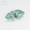 Piedra Suelta de Moissanita Azul Verdosa Corte Marquesa, Moissanita Azul Marino Claro, Claridad Vvs, Corte 3Ex, Moissanita de Color Natural