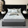 Cama Alta Minimalista de Lujo Ligero Tipo A Impreso Digital Café Carbón Hielo Seda Colchón Lavable a Máquina Colchón para Aire Acondicionado Juego de Tres Piezas