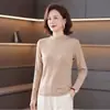 Top de capa base de cuello alto de alta calidad para madre 2026 Otoño/Invierno Nuevo estilo Pulóver para mujer de mediana edad Camiseta ajustada Top grueso