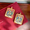 Pigmento Mineral Hotong Xizang Nepal Pintado a Mano Puro Thangka Tara Verde Núcleo de Tarjeta 4x5