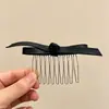 Grampo de Cabelo com Pente Invertido de Laço de Cetim para Mulheres Styling de Franja Simples Cabelos Rebeldes Grampo de Cabelo Pente Invertido com Clipe para Testa Estilo Princesa