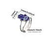 Anillo Abierto de Acero Inoxidable Ojo de Diablo Ojo Azul de Lujo Ligero Vintage con un Toque de Alta Gama, Venta al por Mayor de Joyería Vintage de Alta Gama