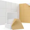 Panel acústico cuadrado de fibra de poliéster transfronterizo con respaldo adhesivo, juego de 12 piezas, decoración de pared autoadhesiva, absorción de sonido, reducción de ruido, aislamiento acústico