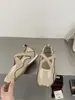 Sapatilhas Rasas de Tela Única com Bico Aberto Coleção Primavera/Verão 2026 Sapatos Casuais Esportivos Estilo Ballet