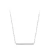 Collar Nuevo de Plata de Ley S925 Rectangular Incrustado con Diamantes para Mujer, Diseño Sencillo, Colgante de Una Línea, Cadena de Clavícula de Alta Gama