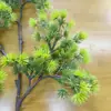 Planta em vaso de simulação material pinho de boas-vindas galhos e folhas de pinho cinco pinheiros árvore perene bonsai decorativo materiais de paisagismo