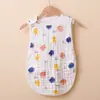 Saco de Dormir de Gaze de Algodão Puro Estilo Colete Sem Mangas Verão Fino Bebê Dormindo Anti-Chute Crianças Colcha Anti-Chute Artefato