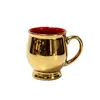 Tazas de cerámica en forma de barril, perfectas como souvenirs; tazas de pie alto doradas y rojas electrochapadas, tazas de café, personalizables, directamente de fábrica