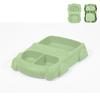 Prato de jantar de silicone para bebê novo de fábrica, conjunto de talheres com ventosa grande, 8 peças, prato de jantar de silicone com tema de carro de desenho animado para crianças