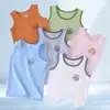 Camisetas de Algodão Puro para Crianças, Camisolas para Meninos para Usar por Baixo, Camisetas Pequenas para Meninas, Camisetas Sem Mangas para Usar por Cima para Crianças Maiores e Estudantes