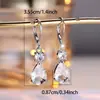 Brincos de Zircônia Brancos Novos em Forma de Gota para Mulheres, Cross-Border da Amazon, Luxo Leve, High-End, Versáteis