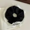 Elástico de Cabelo Ruffle de Renda Feito à Mão Organza Retro Francês Bolinhas Acessório Suave para Cabelo Baixa Saturação