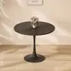 Mesa redonda pequena e moderna em estilo nórdico branco para lojas de milk tea e cafés, conjunto de mesa de jantar tulipa
