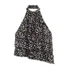 Fabricante de ropa de mujer transfronterizo al por mayor 2026 Moda europea y americana casual ajuste ceñido con capas decorativas cuello halter top de lunares