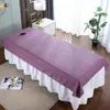 Cama de belleza cama para salón de belleza blanca con agujero pieza de algodón de seda antiarrugas masaje push-pull para cuerpo secado rápido