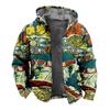 2024 Nuevo Estilo Transfronterizo Medieval Retro Multicolor Imagen Periférica Invierno 3D Moda Europea y Americana con Capucha Cremallera Chaqueta de Algodón