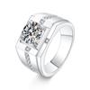 Anillo abierto popular de alta gama para hombre con baño de pt950, dominante, incrustado con ocho corazones y ocho flechas de circonita, imitación de moissanita, anillo para hombre