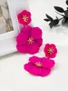 Brincos de Flor Mori Girl Europeus e Americanos Retrô Longos com Temperamento Brincos Criativos Spray de Tinta Florido Colorido Brincos Multicamadas