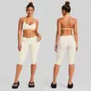 Conjunto de yoga transfronterizo con color contrastante, hermoso top deportivo de cuello halter en la espalda, conjunto de pantalones de yoga y fitness Pilates de secado rápido de cintura baja