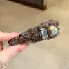 Pinza para el Cabello de Lana con Perlas y Pedrería, Estilo Vintage de Alta Gama, Nueva Pinza para el Cabello de Otoño e Invierno, Accesorio para el Cabello de Pinza Lateral