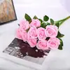 Rosa de Terciopelo Simulado Decoración de Boda Flor Simulada Día de San Valentín Chino Accesorios de Fotografía Decoración del Hogar Rosa de Flor Falsa Individual