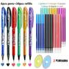 Serie Azul y Blanco Transfronteriza Set de Bolígrafos de Gel Borrables de Colores, Bolígrafos Borrables Térmicos Sensibles al Calor que Desaparecen, Venta al por Mayor de Fábrica de Papelería para Estudiantes