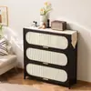 Cómoda Negra Estilo Mediados de Siglo Gabinete de Almacenamiento para Sala de Estar Dormitorio Gabinete de Almacenamiento Estantería Gabinete de Entrada Gabinete Estrecho Alto Multicapa