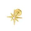 Pendientes de Aleación de Titanio F-136 Estrella Polar de Cuatro Puntas con Rosca Interna, Clavos para Cartílago del Oído, Clavos para Labio, Joyería para Piercings
