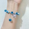 Pulseira Hinton Future Magic Color Butterfly Glaze Feminina Design de Nicho Ins Nova Moda Pulseira de Contas Azul Marinho
