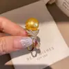 Anel aberto de zircônia e pérola banhado a ouro 18k real, anel de dedo indicador minimalista de nicho de alta qualidade, joia única e versátil