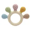 Nuevo Anillo de Silicona Multicolor para Bebé Mordedor Juguetes para la Dentición Ansiedad 0-12 Meses Bolas para Masticar Alivio de Encías Sensorial Chupete Bebé