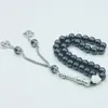 33 Piezas de Piedra de Hiel Negra de 8 mm Contador de Cuentas de Mano, Cuentas de Estilo Turco, Joyería Étnica Hecha a Mano, Lujo Ligero al por Mayor