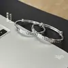 Pulsera de Plata Pura 9999 Fushi con Dibujos Sólidos en Relieve de Paz y Alegría para Niños Mayores y Bebés, Regalo para Luna Llena y Primer Cumpleaños