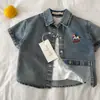 Camisa para Niños 2026 Ojos Bizcos Verano Nuevas Llegadas Niños y Niñas Camisa Bordada de Caballito Manga Corta Camisa para Bebé Estilo Coreano
