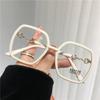 Montura de gafas para miopía extragrande color té con leche para mujer con lentes graduadas estilo coreano moderno para cara grande adelgazante Montura de gafas de celebridad de internet para hombre