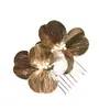 Acessórios de cabelo de noiva mais vendidos transfronteiriços, tiara de flor de pérola, pente de cabelo feito à mão, conjunto de grampos e palitos de cabelo para fotografia de viagem de casamento