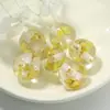 Pingente Glaciar Pó Dourado Contas de Flor Contas Redondas Contas com Furo Reto Pulseira de Resina Material para Joias DIY Acessórios