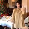 Poncho de Lã com Pele de Raposa para Filha de Família Rica no Natal, Outono e Inverno, Novo Casaco de Caxemira Dupla Face Feminino de Alta Qualidade