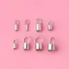 Accesorios de Producción DIY de Plata de Ley 925 Oro Blanco Tubo de Cuerda de Cera Conector de Collar Conector Universal de Cuerda con Pegamento Cabeza de Cuerda de Cuero