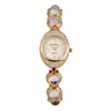 Nuevo Reloj Pulsera Lingote Portador de Riqueza Incrustado con Diamantes Ovalados y Piedras Preciosas de Colores con un Toque de Lujo y Elegancia, Popular Reloj para Mujer de Comercio Exterior