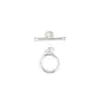 Plata pura S925 corazón de rosa borla lisa cierre OT, fresco y delicado plata lisa pulida accesorio de cierre de extremo de pulsera DIY