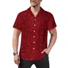 Camisa Masculina Transfronteiriça Havaiana Sexy Estampa de Leopardo Vermelho Roupas Masculinas Casual Retro Verão Praia Estilo de Rua