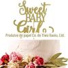 Cartão de bolo criativo flash dourado doce para menina festa de revelação de gênero decoração cartão de bolo