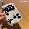 Nueva funda para iPhone 16 Cat Scare 13 con Pulsera Apple 15 Oreja de Gato Cubierta Protectora Transparente