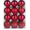 24 Enfeites de Bola Quadrada para Árvore de Natal Brilho Fosco Bola com Glitter Plástico Colorido de Natal Misturado 3CM 4CM