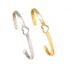 Pulsera Hueca de Corazón de Amor Abrible Sencilla de Acero Inoxidable Brazalete en Forma de C Nicho Versátil No se Desvanece Joyería de Mano para el Trayecto Diario